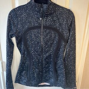 LULULEMON DEFINE Black & White Splatter Zip Up Yoga Track Jacket Size 6